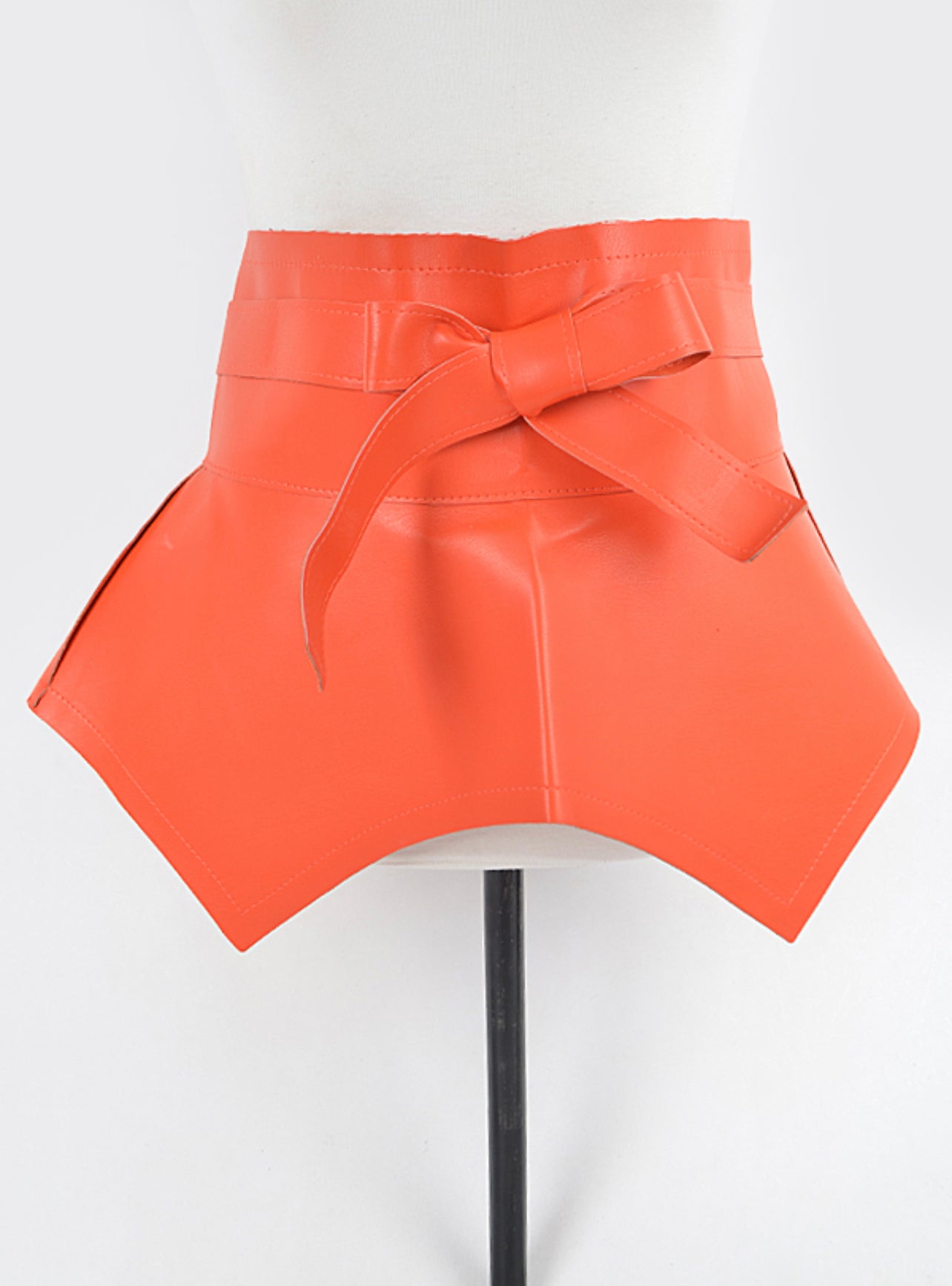 Faux Leather Belt Skirt