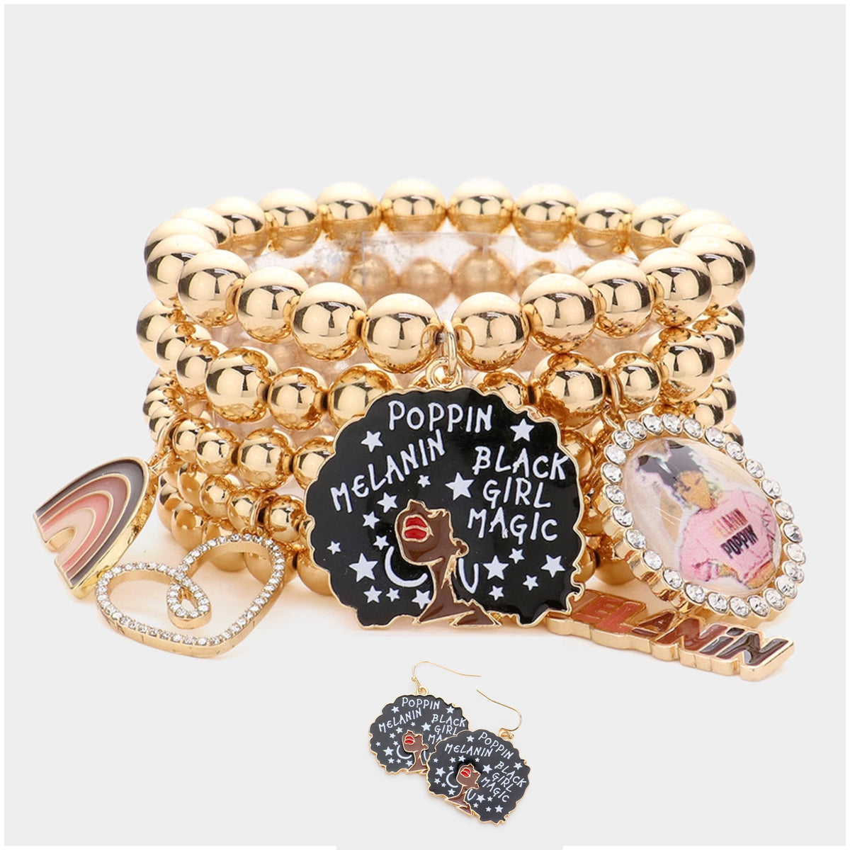 Melanin Popping Bracelet & Earring Set