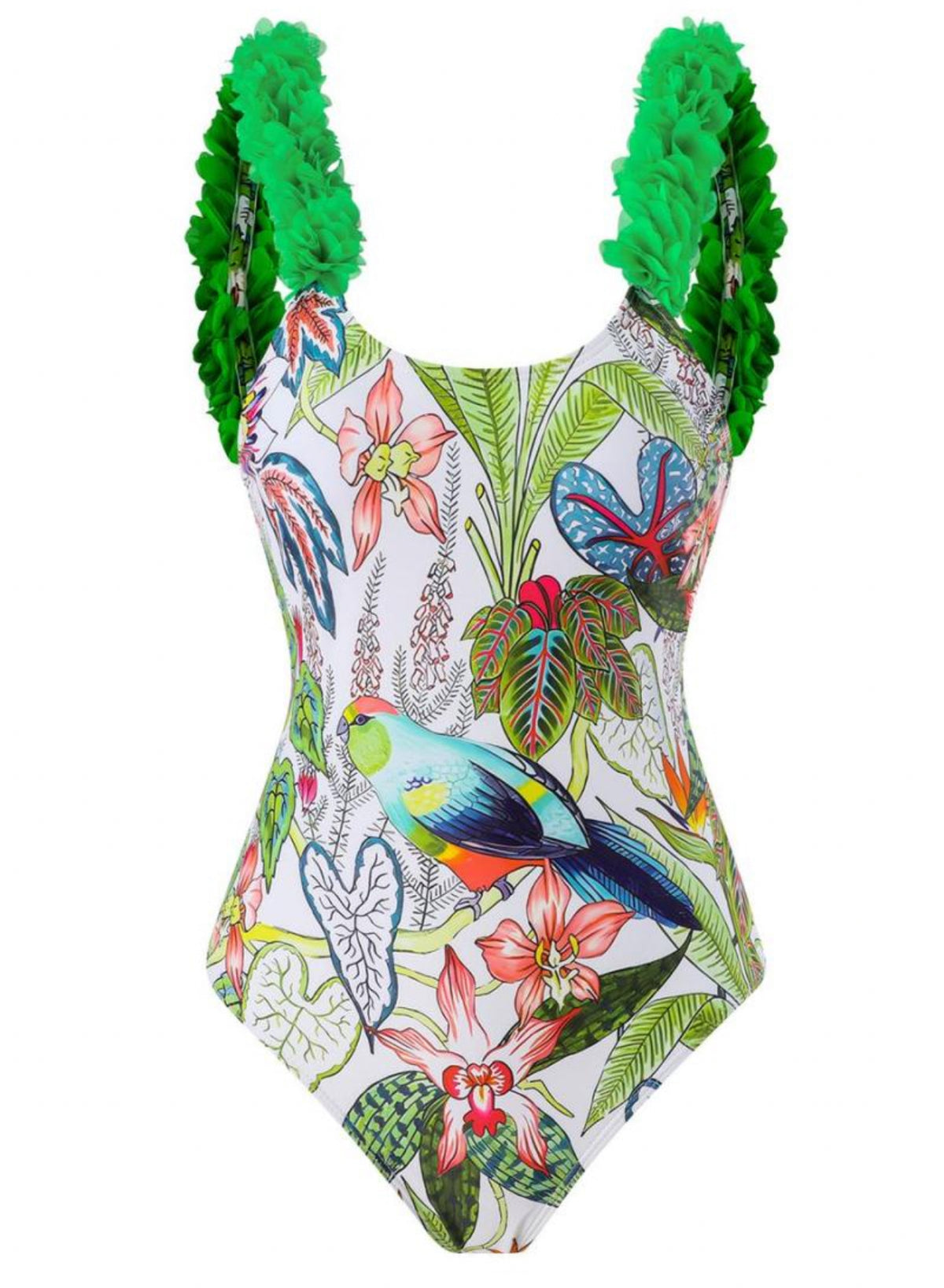 Parrot In Paradise One Piece Swimsuit + Sarong Set