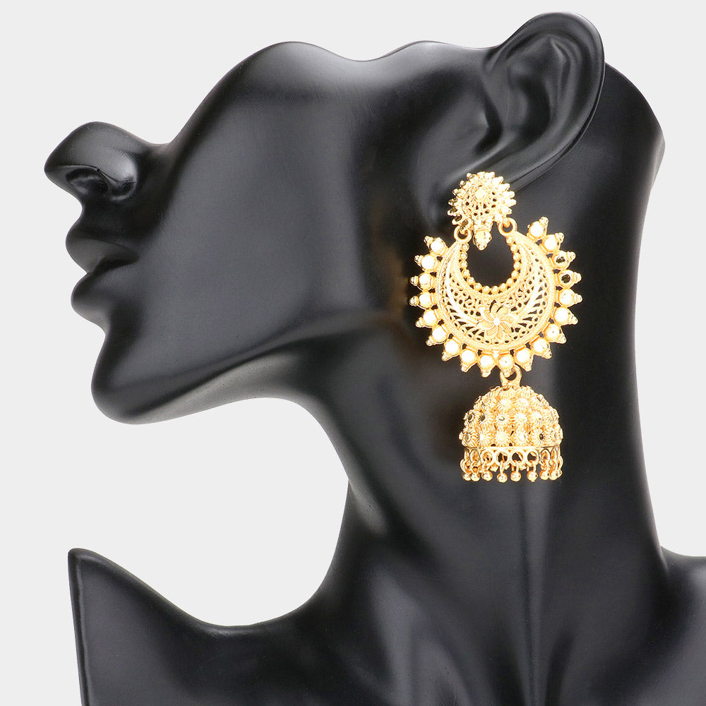 Golden Glory Jhumka Earrings