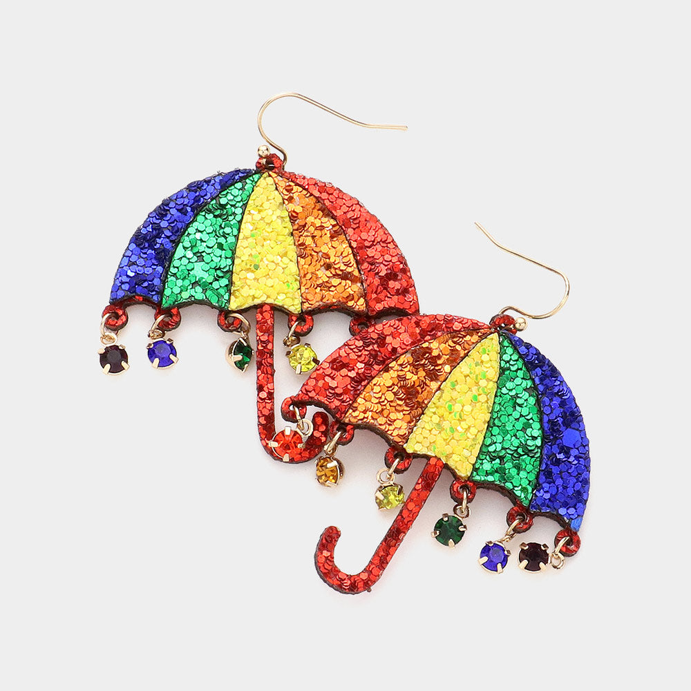 Rainbow Umbrella Earrings