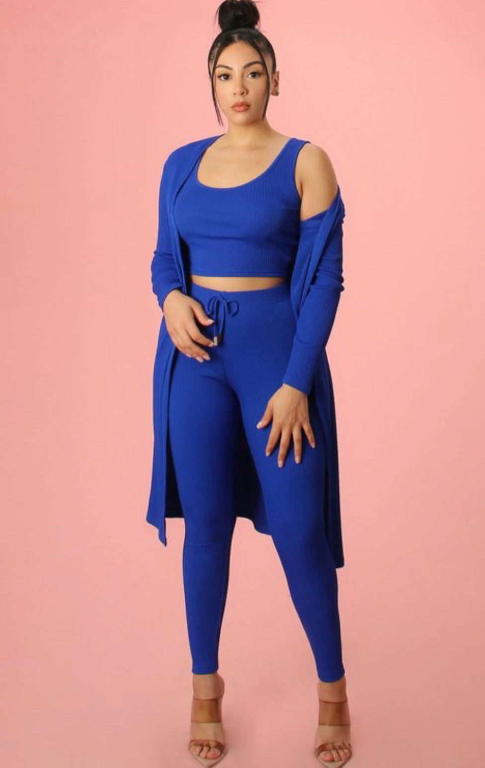 Ribbed Three Piece Casual Set