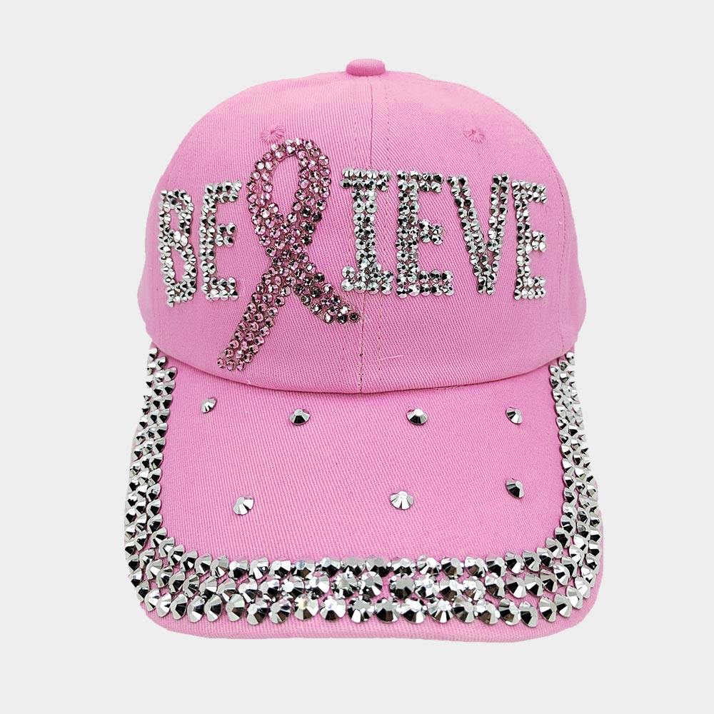 Believe Pink Ribbon Hat