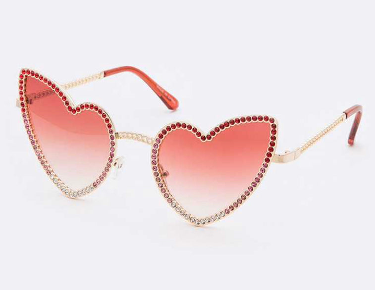 Rhinestone Heart Sunglasses