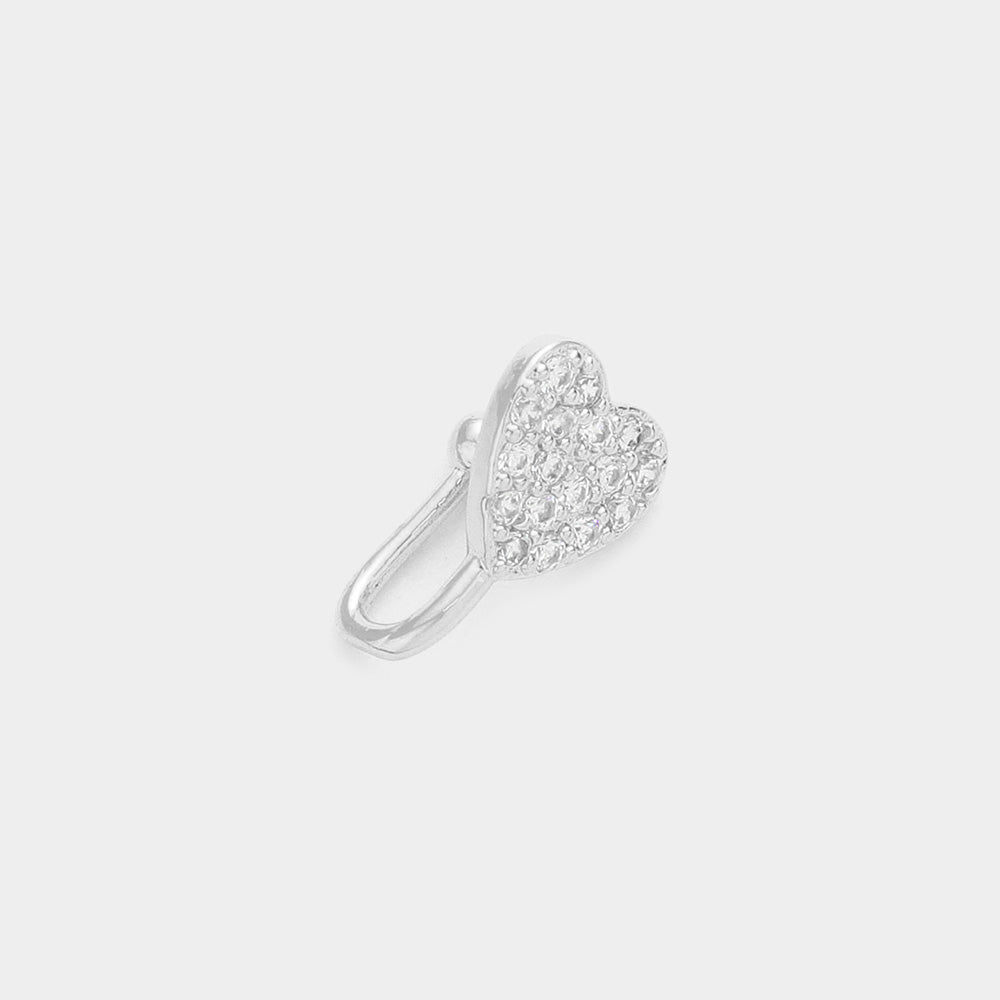 Rhinestone Heart Nose Cuff