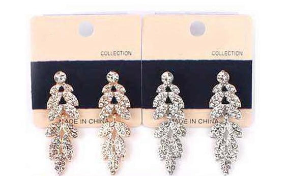 Flower Embellished Earrings (2Pc Set)