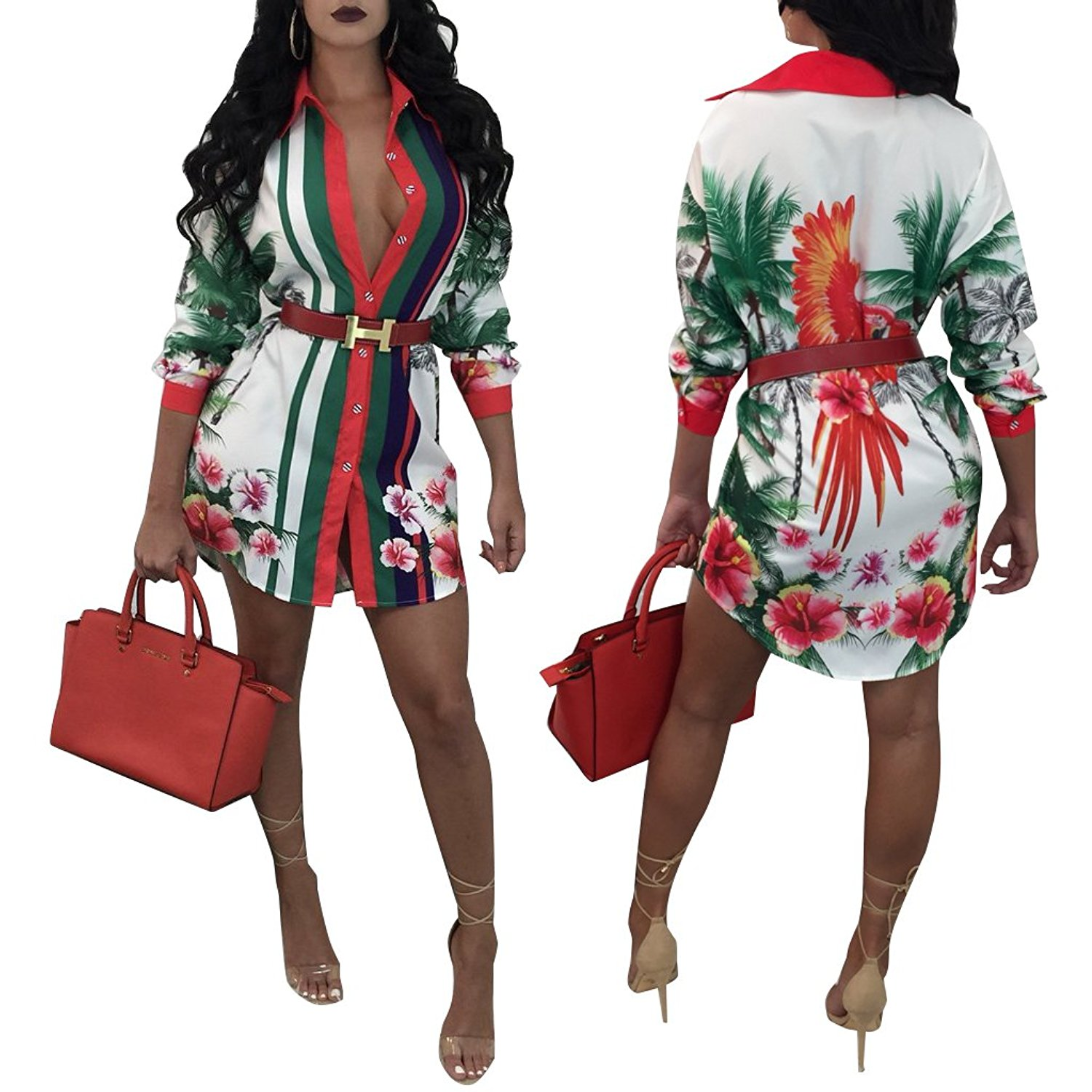 Tropical Paradise Shirt Dress