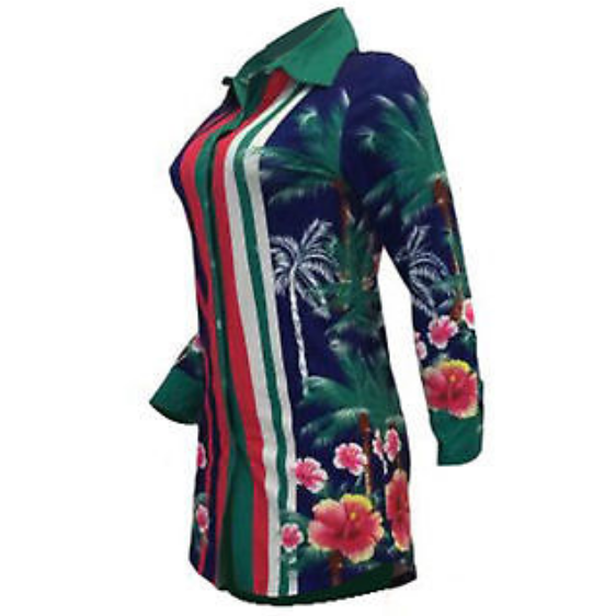 Tropical Paradise Shirt Dress