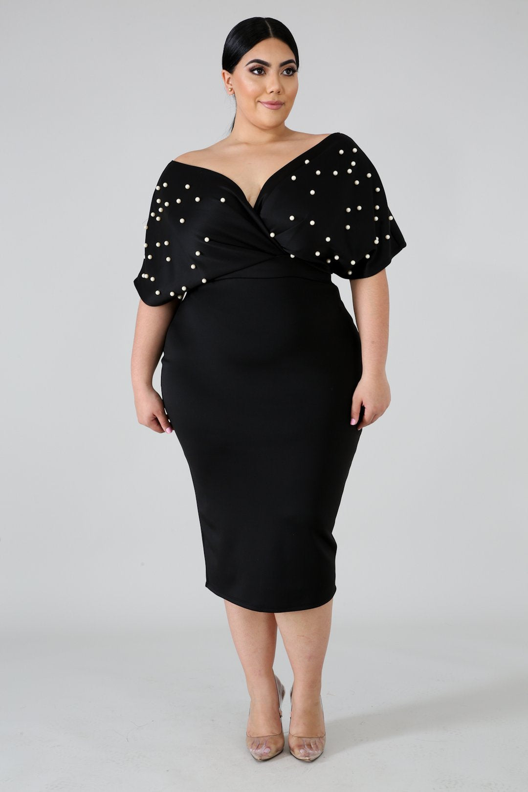 Elegant in Pearls Bodycon Dress