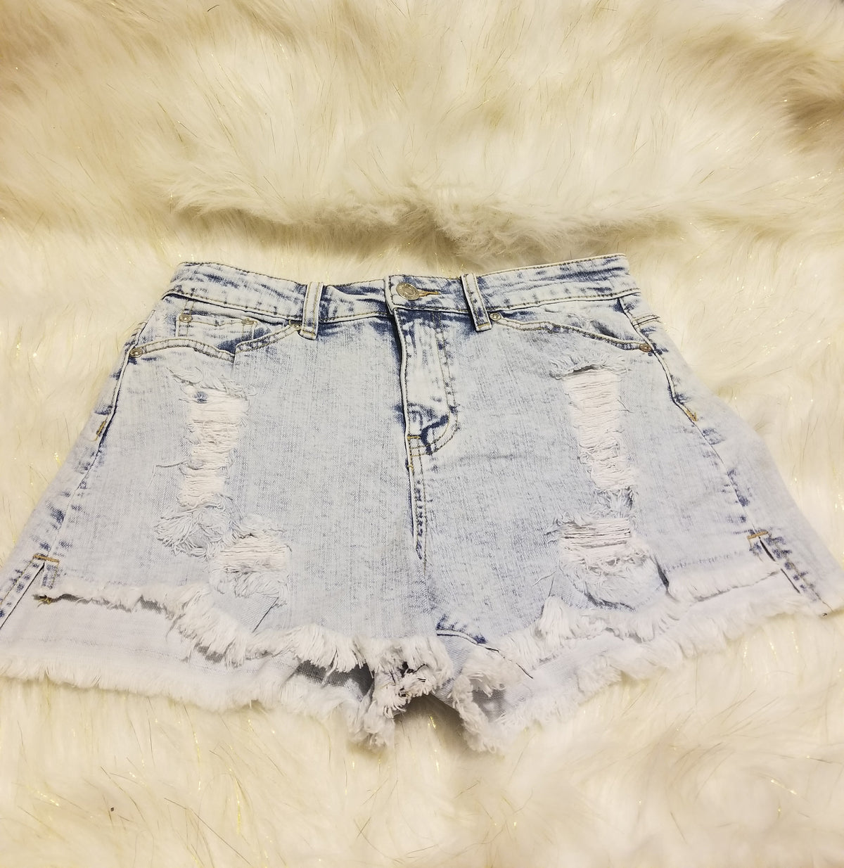 Distressed Denim shorts