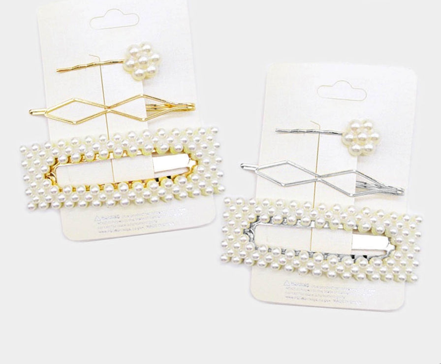 Pearl Hair Pins 3pc Set