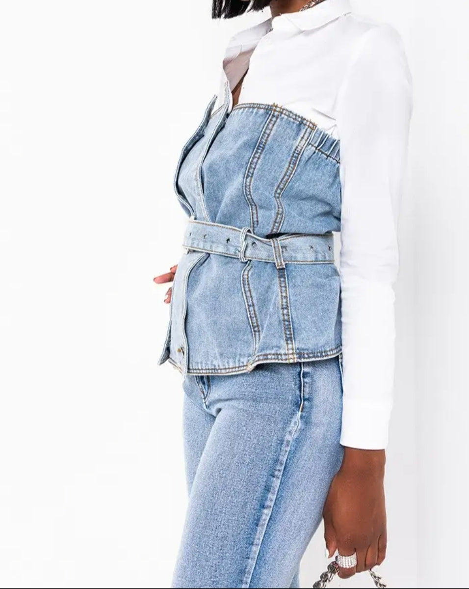 Cutting Edge Denim Corset