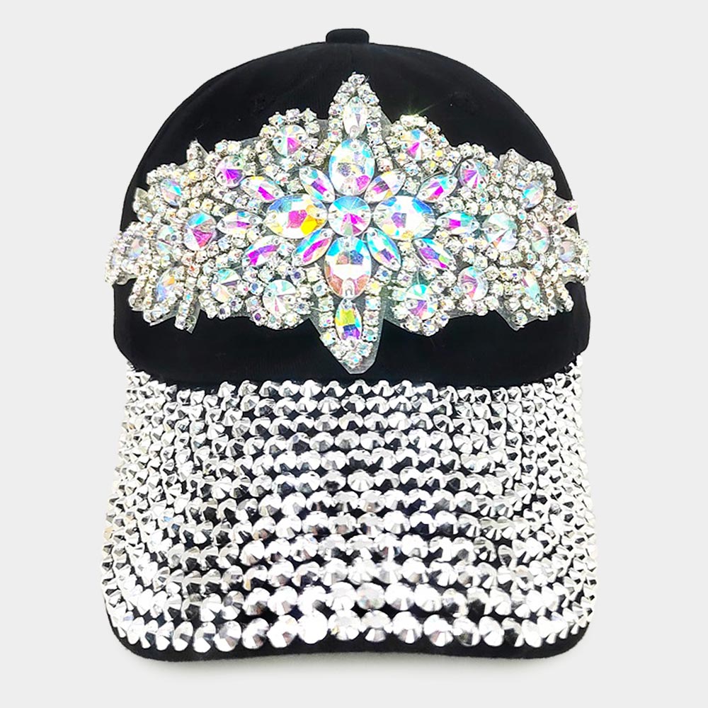 Flower Denim Bling Hat