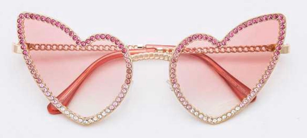 Rhinestone Heart Sunglasses