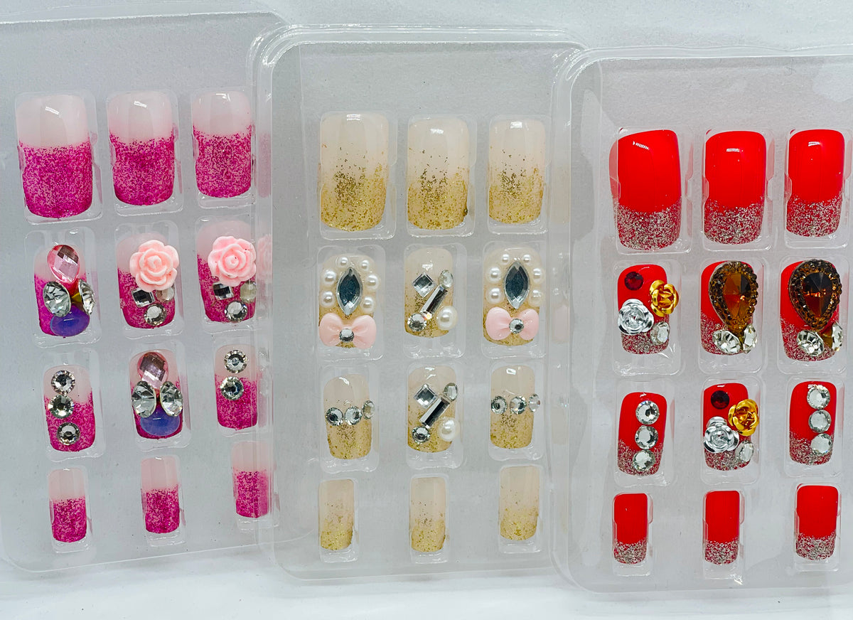 Flower Diamond 5D Nails