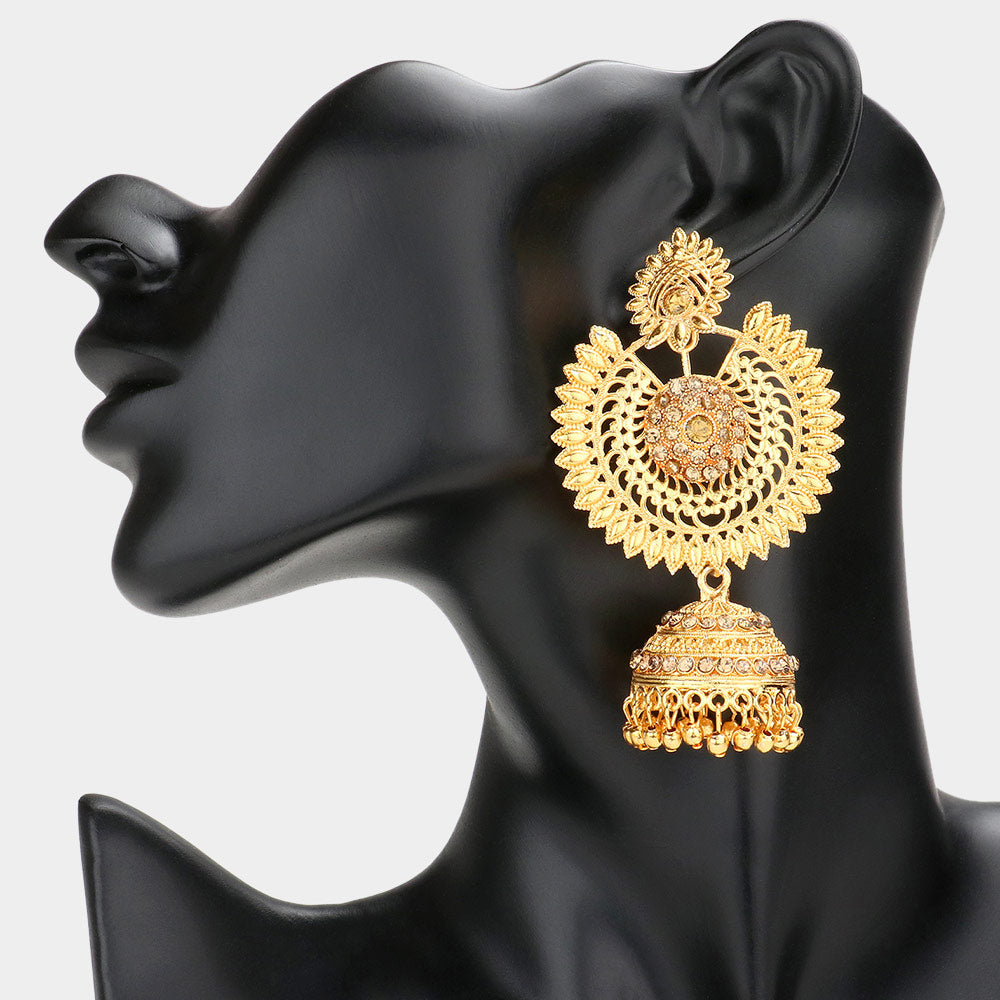 Jhumka Rhinestone Embellished Earrings