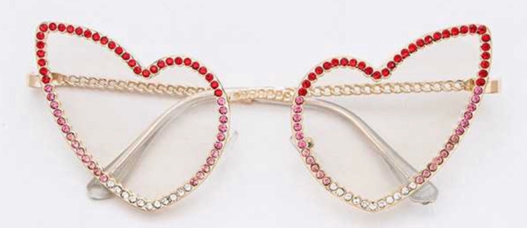 Rhinestone Heart Sunglasses