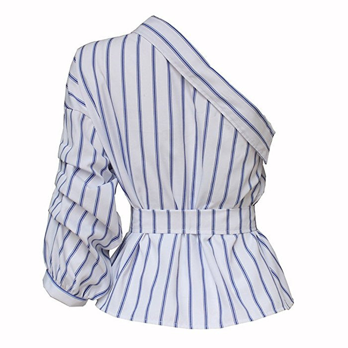 Striped Ruffle Blouse