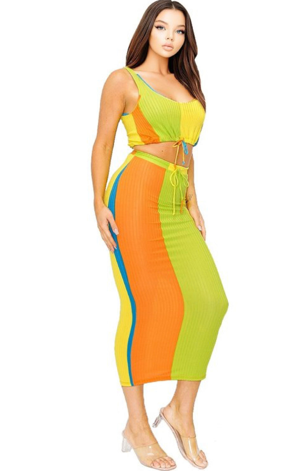 Vibrant Nights Color block 2PC Set