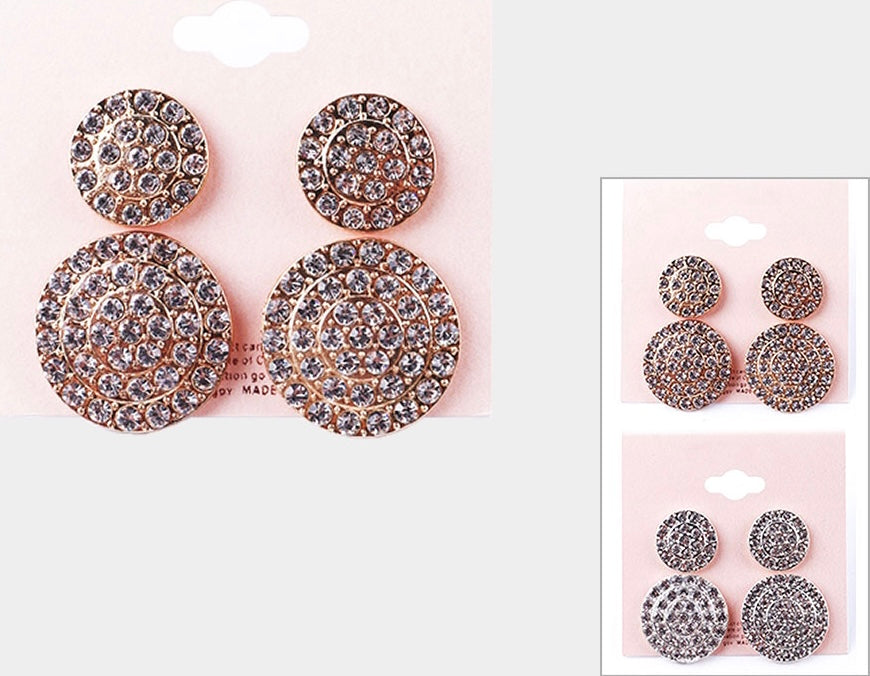 Round Stud Earrings (Bundle Set)