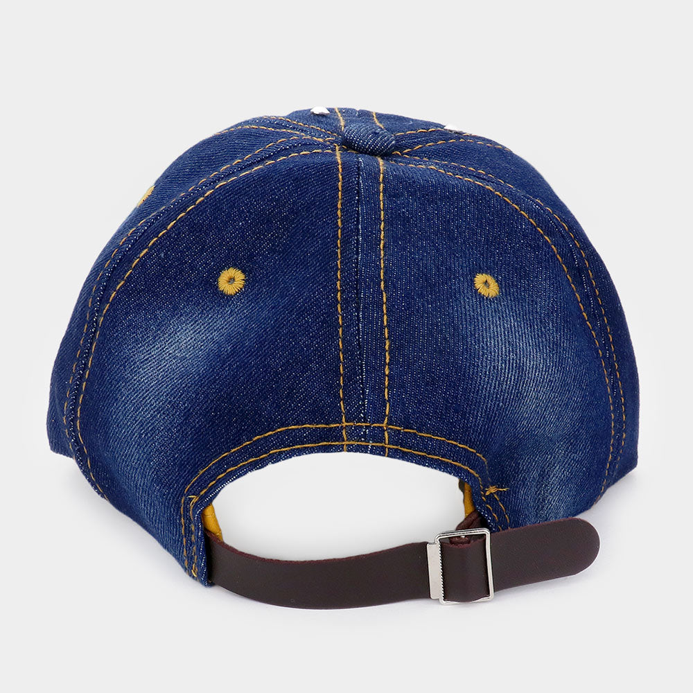 Flower Denim Bling Hat