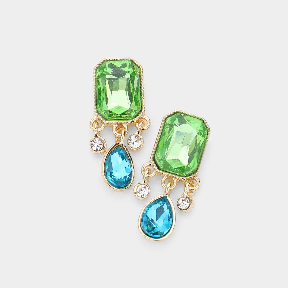 Emerald Cut  Stud  Earrings