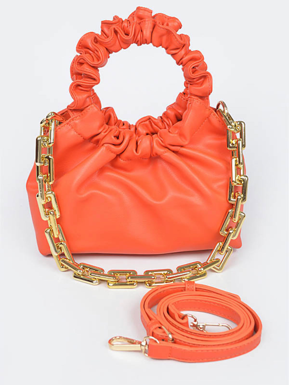 Faux Leather O Ring Handbag