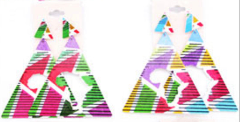 Geometric Triangle Earrings (2 Pair)