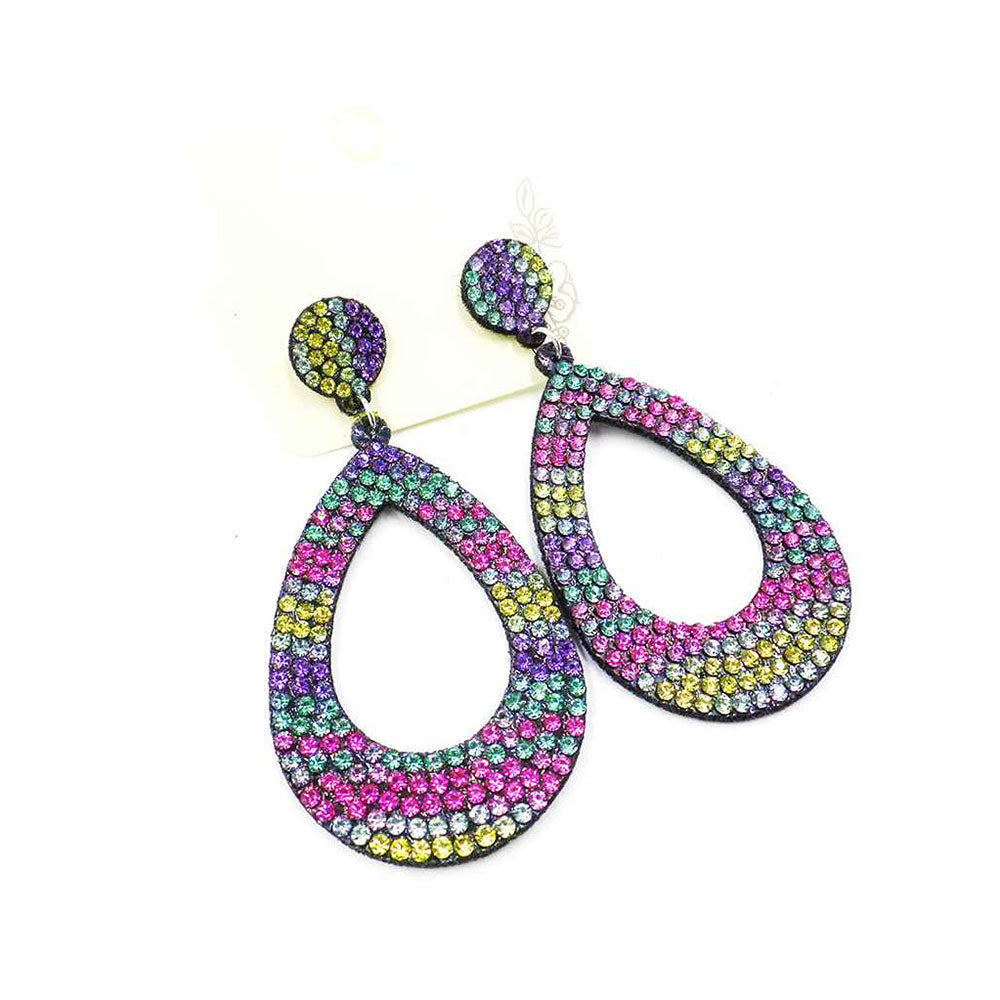 Rainbow Bling Teardrop Earrings (2Pair)