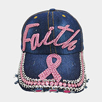 Faith Pink Ribbon Hat