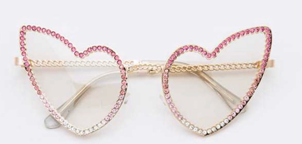 Rhinestone Heart Sunglasses