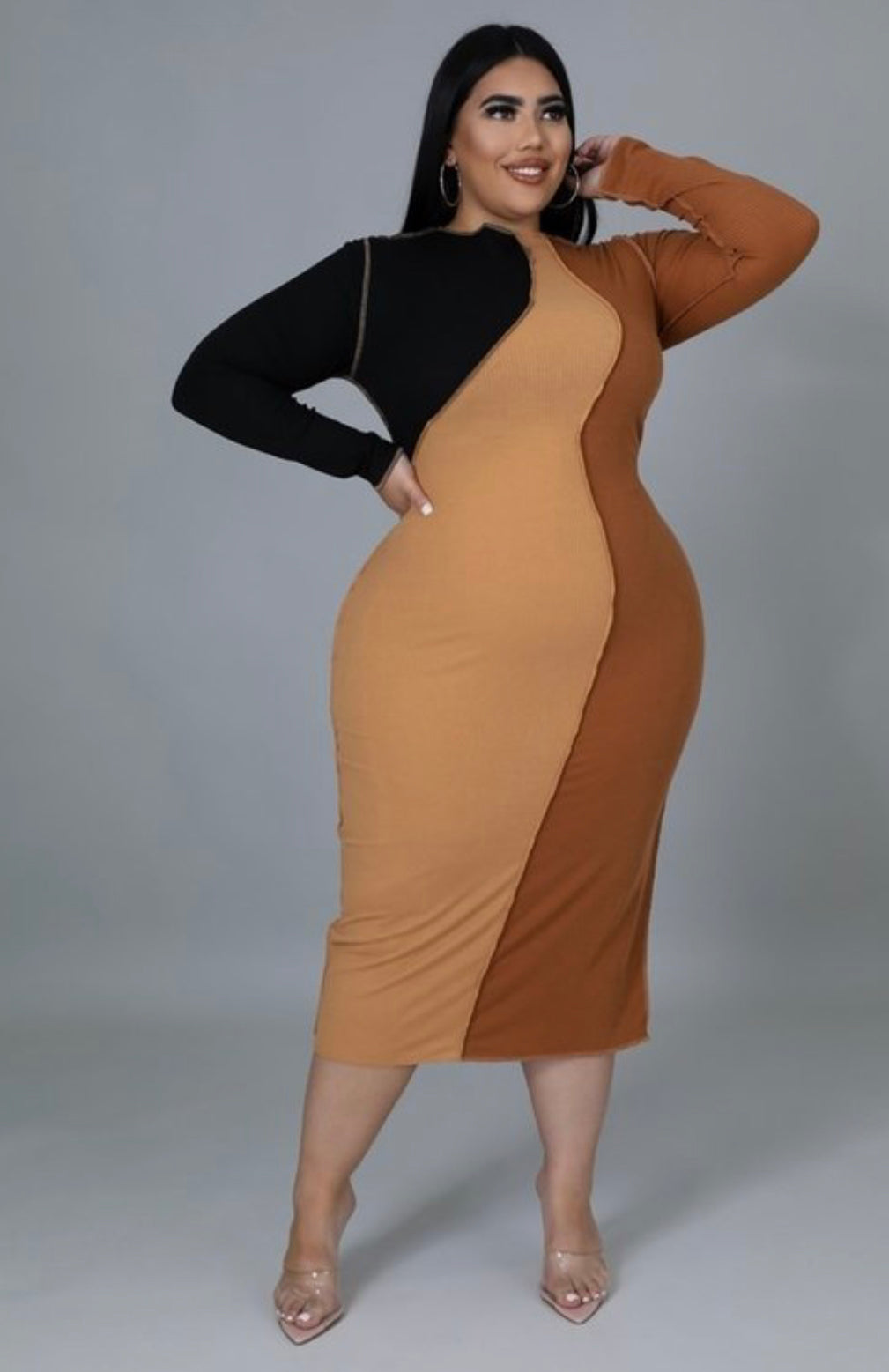 Chocolate Rush Midi Dress (Plus-Size)