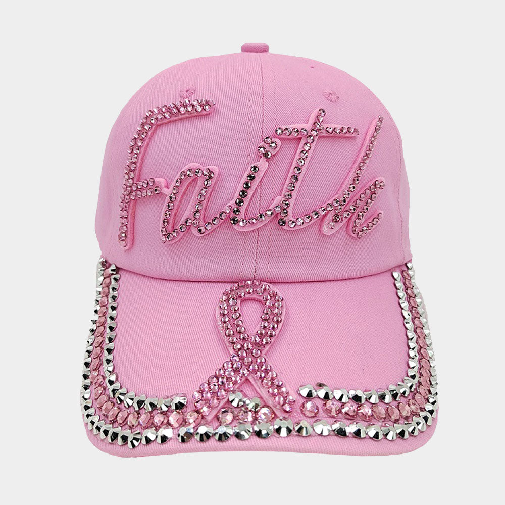 Faith Pink Ribbon Hat