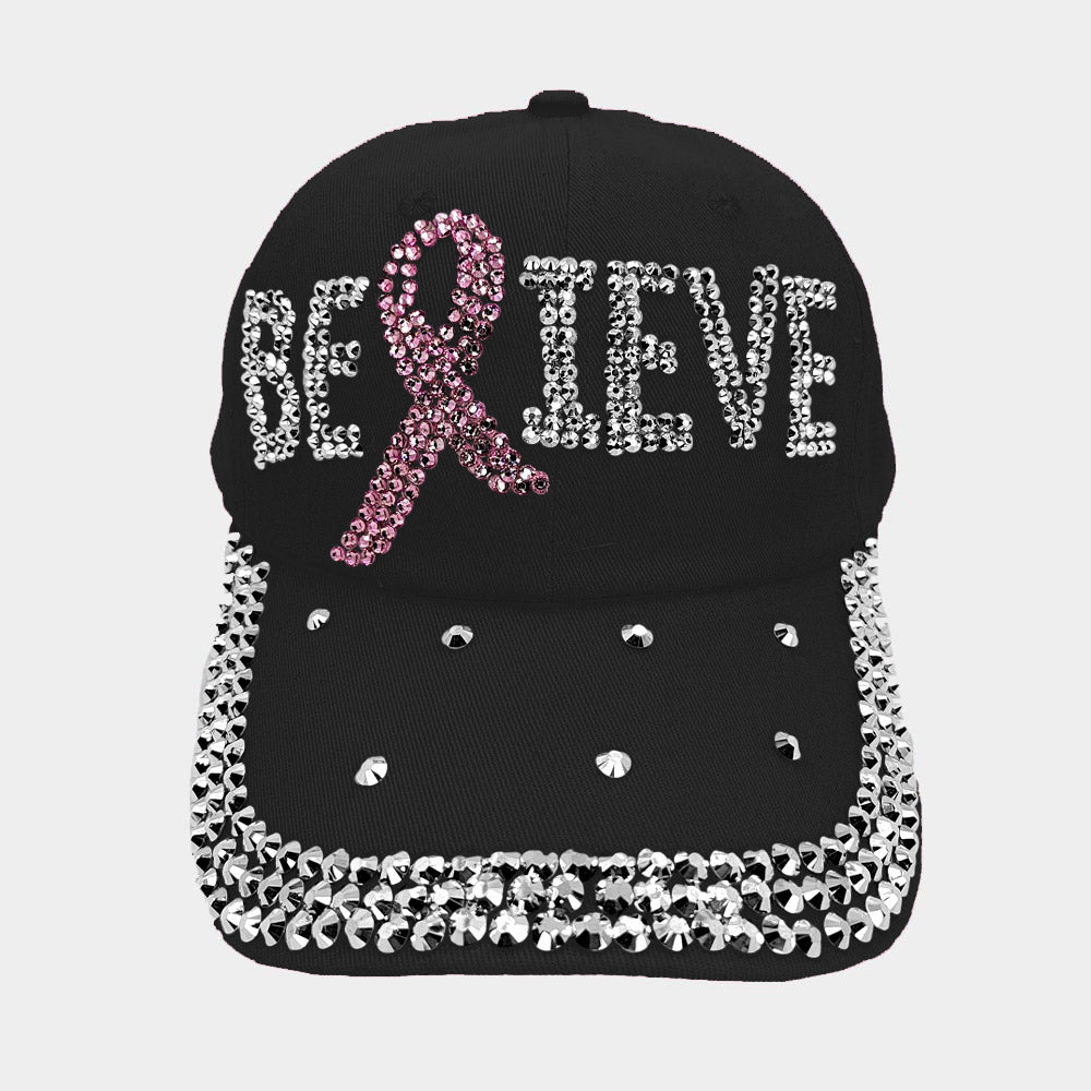 Believe Pink Ribbon Hat