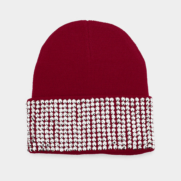 Rhinestone  Beanie Caps