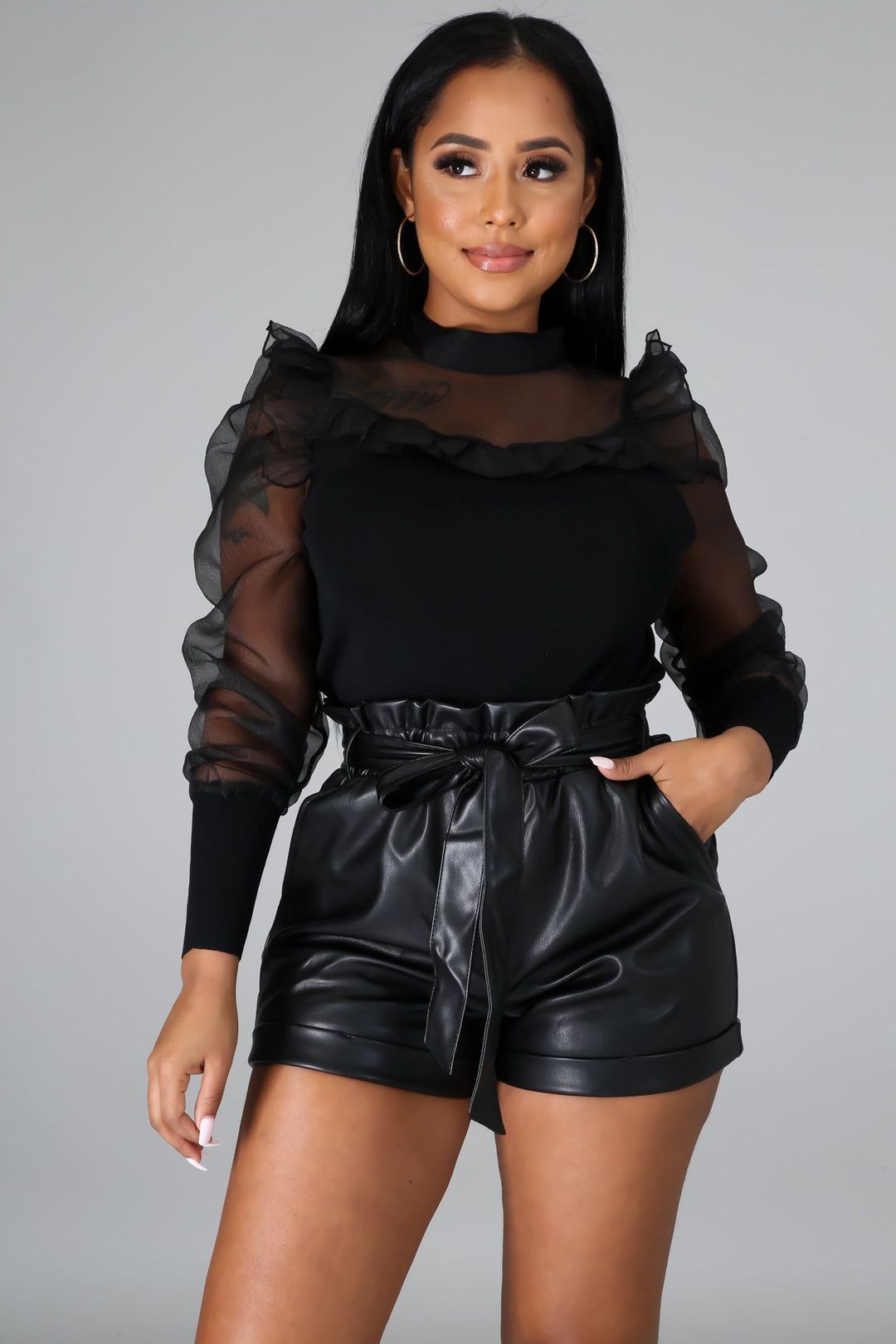 Raven Faux Leather Shorts