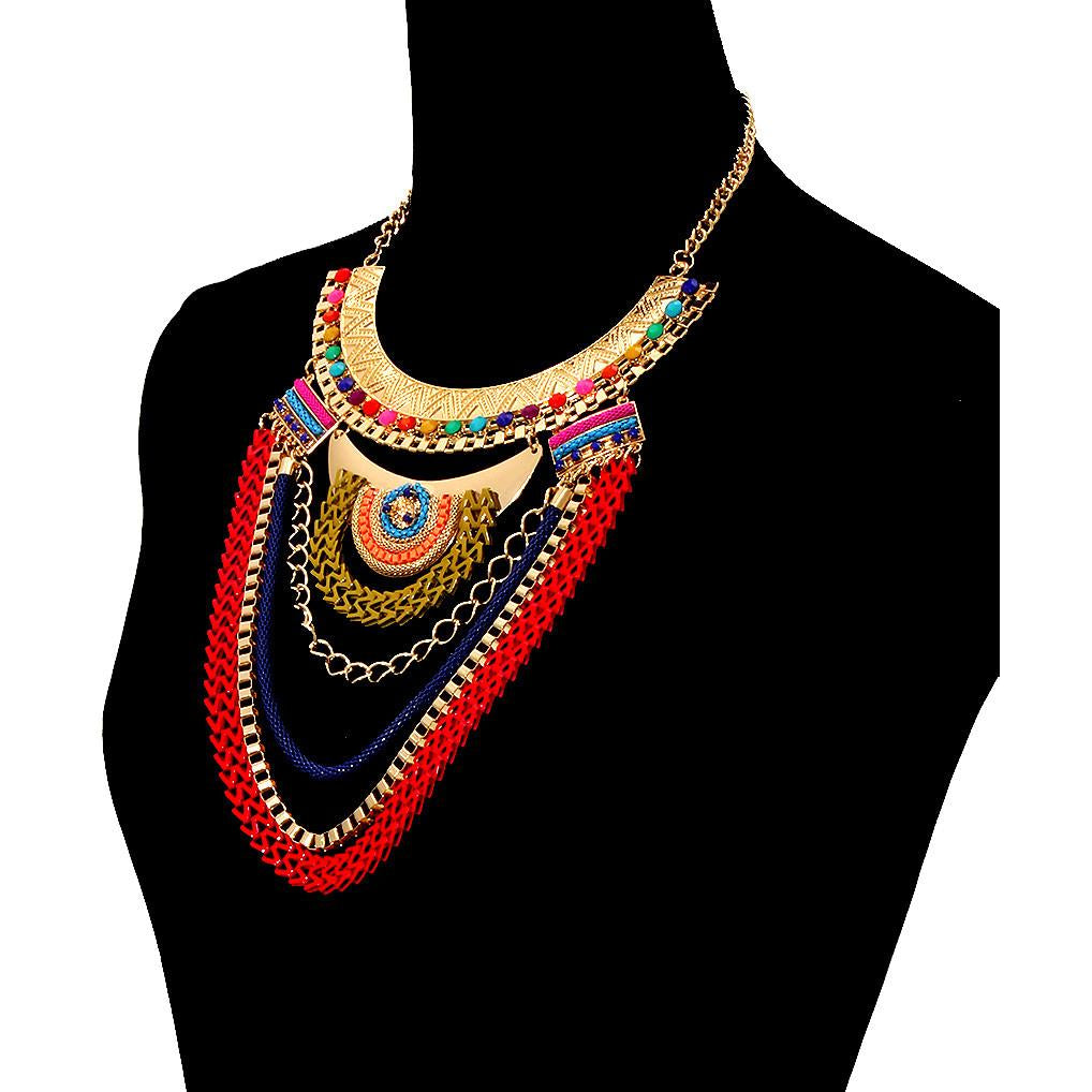 Layered Chain Necklace & Earring Set