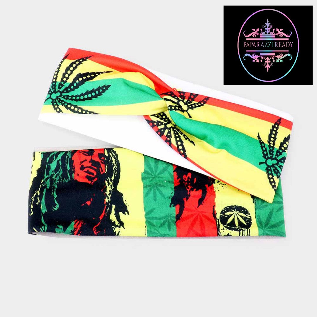 Bob Marley Knotted 2pc  Headband  Set