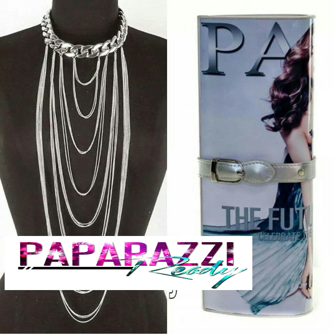 Magazine Clutch /Silver Bodychain (Bundle Deal)