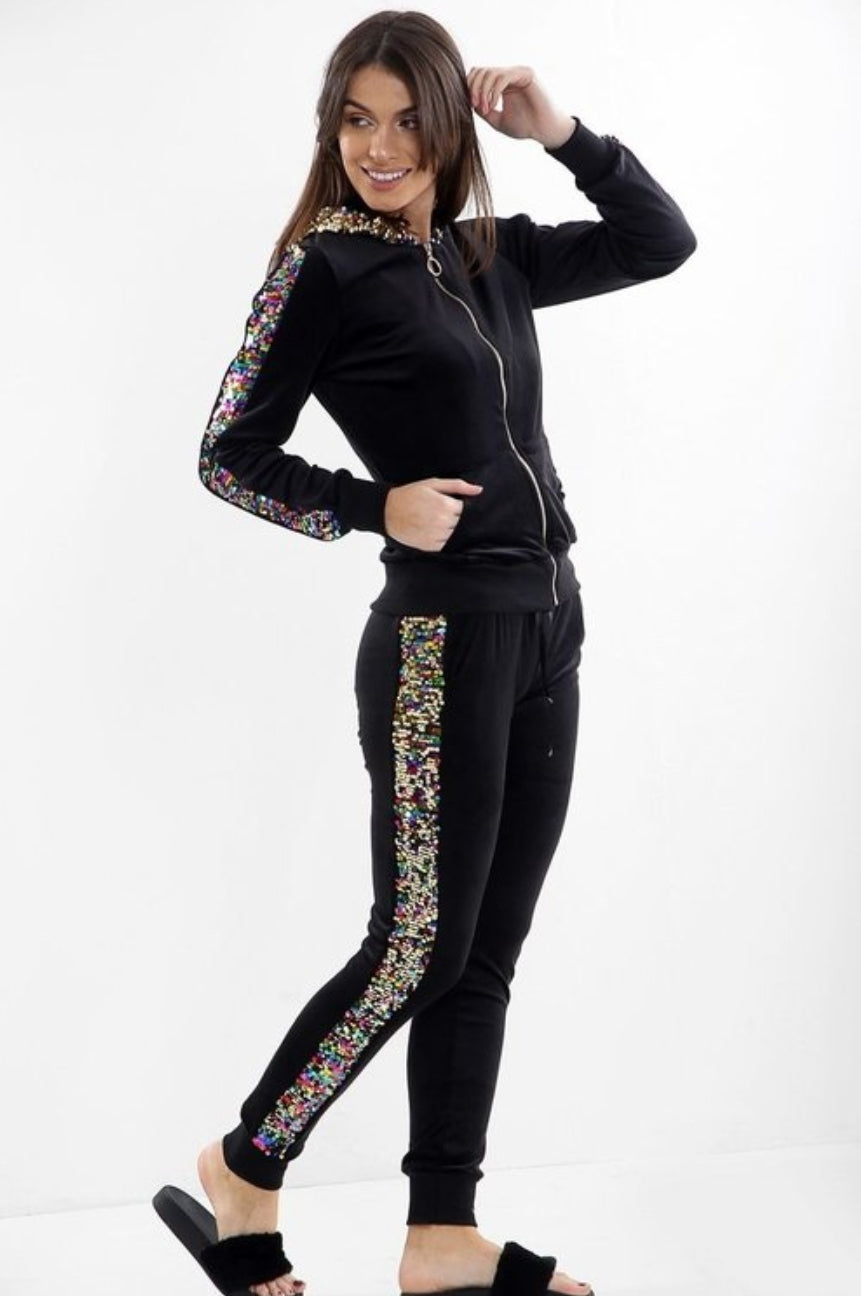 Dulce Velvet Sequin Jogger Set