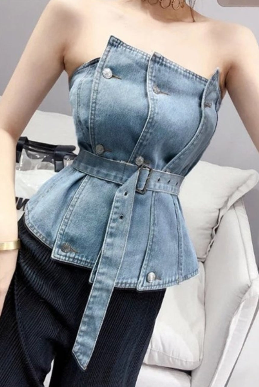 Cutting Edge Denim Corset