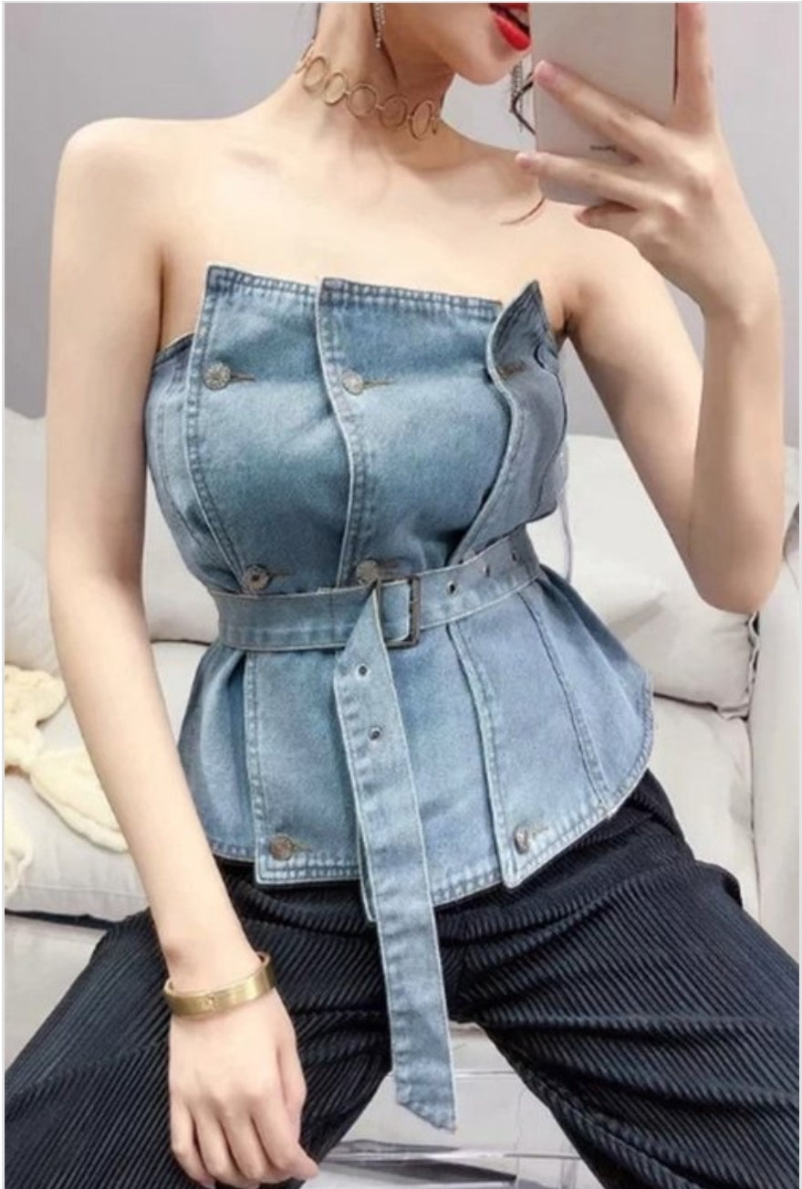 Cutting Edge Denim Corset