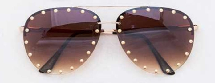 Ombre Studded Aviator Sunglasses