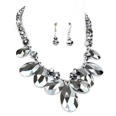 Glass crystal flower  Necklace Set